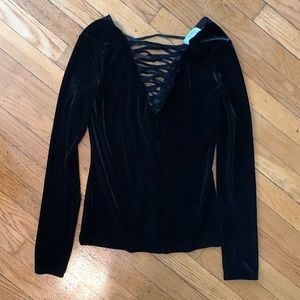 Bailey 44 black velvet top